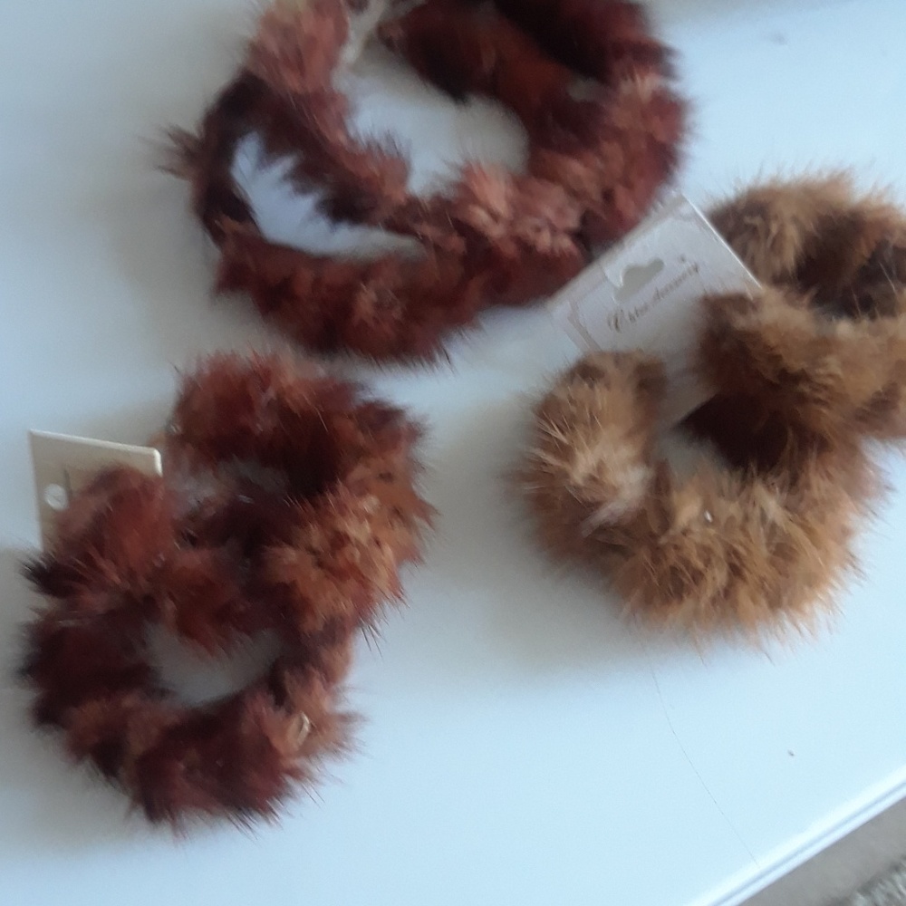 Mink hoop earrings